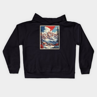 Chamonix Mont Blanc France Vintage Poster Tourism Kids Hoodie